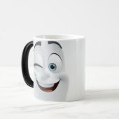 Winking Cartoon Face 3D Verwandlungstasse (Vorderseite Links)