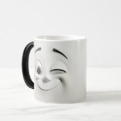 Winking Cartoon Face 3D Verwandlungstasse (Vorderseite Links)