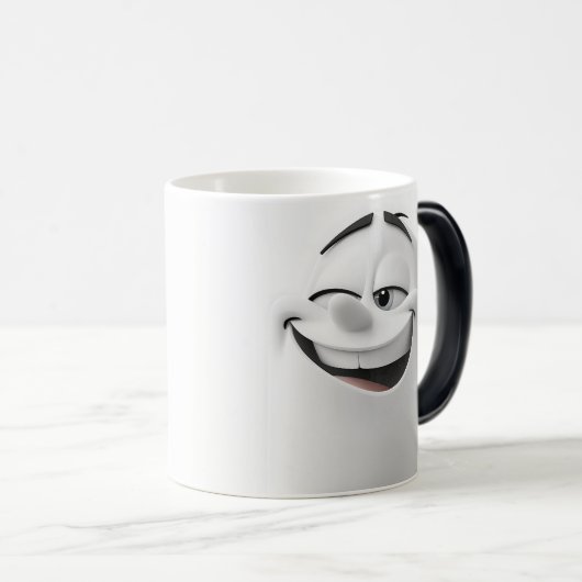 Winking Cartoon Face 3D Verwandlungstasse (VorderseiteRechts)
