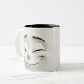 Winking Cartoon Face 3D Zweifarbige Tasse (Vorderseite Links)