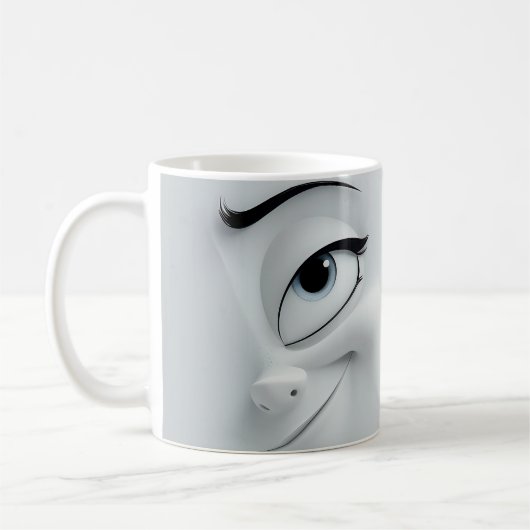Winking Cartoon Gesicht 3D-Tasse 11 Kaffeetasse (Links)