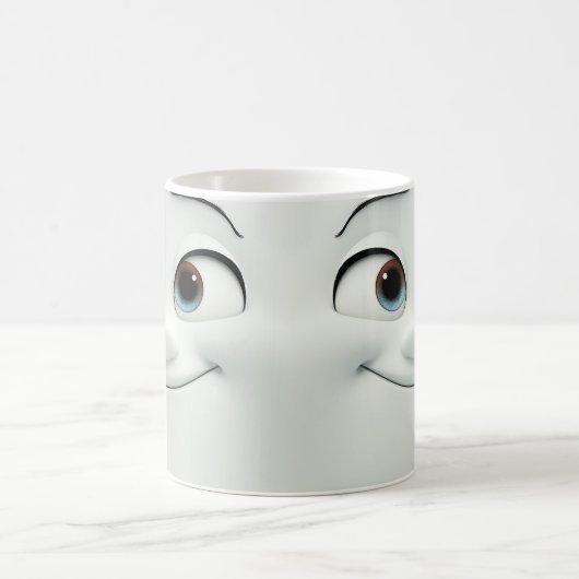 Winking-Cartoon-Gesichter 3D-Tasse 4 Kaffeetasse (Mittel)