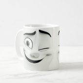 Winking-Cartoon-Gesichter 3D-Tasse 9 Kaffeetasse (Vorderseite Links)