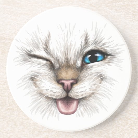 Winking Cat Getränkeuntersetzer (Vorne)