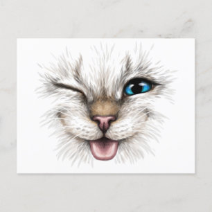 Winking Cat Postkarte