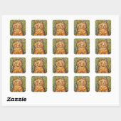 Winking Cat & Psychedelic Hintergrund von Louis Wa Quadratischer Aufkleber (Blatt)