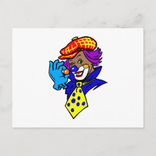 Winking Clown mit Marmor Postkarte