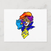 Winking Clown mit Marmor Postkarte (Vorderseite)