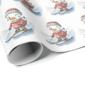 Winking Duck Ski on Snow Geschenkpapier (Rolleneckpunkt)