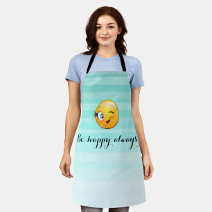 Winking Emoji Face-Be Happy immer Schürze