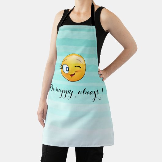 Winking Emoji Face-Be Happy immer Schürze (InSitu)