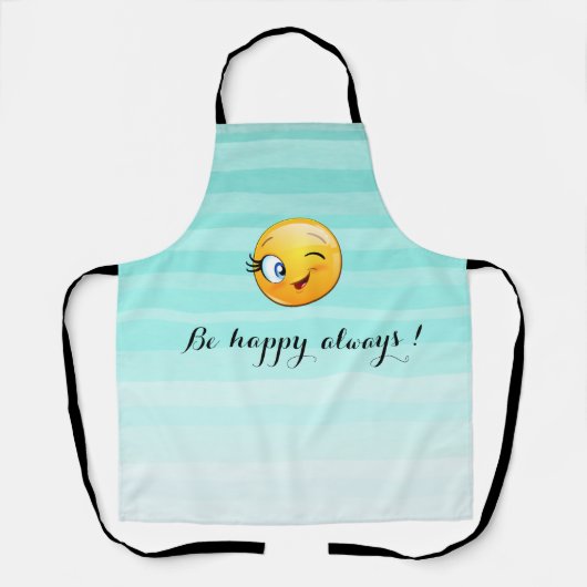 Winking Emoji Face-Be Happy immer Schürze (Vorderseite)