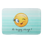 Winking Emoji Face-Be immer glücklich Badematte (Vorderseite)