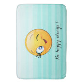 Winking Emoji Face-Be immer glücklich Badematte (Vorderseite Vertikal)