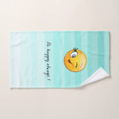 Winking Emoji Face-Be immer glücklich Badhandtuch Set (Handtuch)