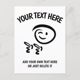 Winking Emoji Face mit Fingerguns Doodle Template Postkarte