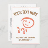 Winking Emoji Face mit Fingerguns Doodle Template Postkarte (Vorne/Hinten)
