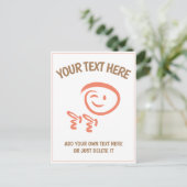 Winking Emoji Face mit Fingerguns Doodle Template Postkarte (Stehend Vorderseite)