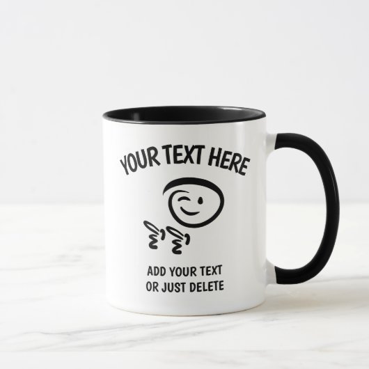 Winking Emoji Face mit Fingerguns Doodle Template Tasse (Rechts)