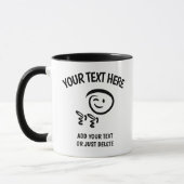 Winking Emoji Face mit Fingerguns Doodle Template Tasse (Links)