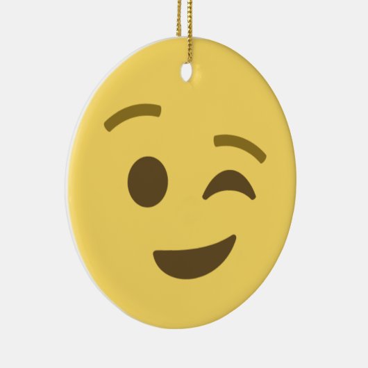 Winking Emoji Keramik Ornament (Rechts)