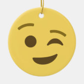 Winking Emoji Keramik Ornament (Vorne)
