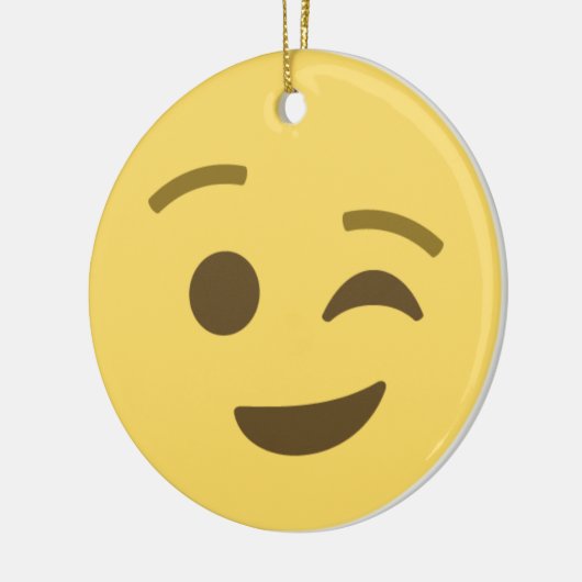 Winking Emoji Keramik Ornament (Links)