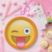 Winking Emoji Papierplatte Pappteller (Party)
