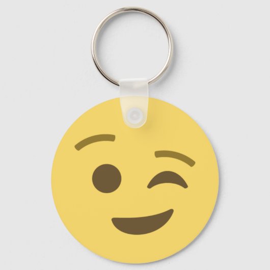Winking Emoji Schlüsselanhänger (Vorderseite)