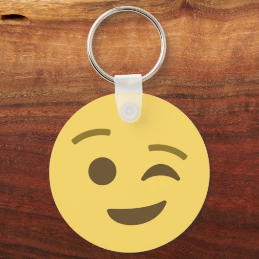 Winking Emoji Schlüsselanhänger (Vorderseite)