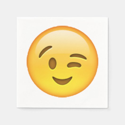 Winking - Emoji Serviette (Vorderseite)