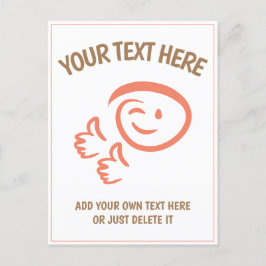 Winking Emoji stehen vor zwei Stürmen. Doodle. Vor Postkarte