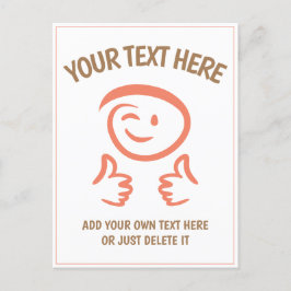 Winking Emoji stehen vor zwei Stürmen. Doodle. Vor Postkarte