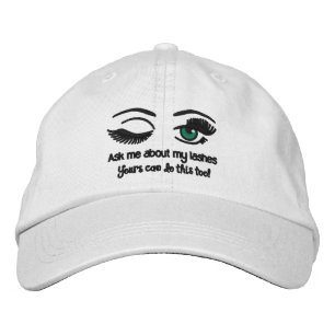 Winking Eyelash-Hut Bestickte Kappe