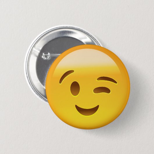 Winking Face Emoij Button (Vorne & Hinten)