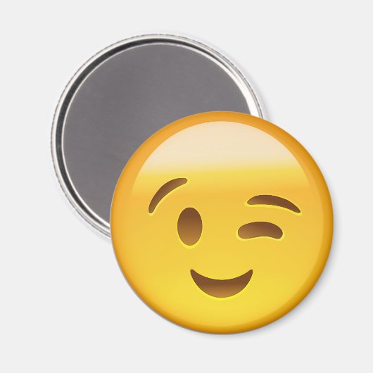 Winking Face Emoij Magnet (Vorderseite/Rückseite)