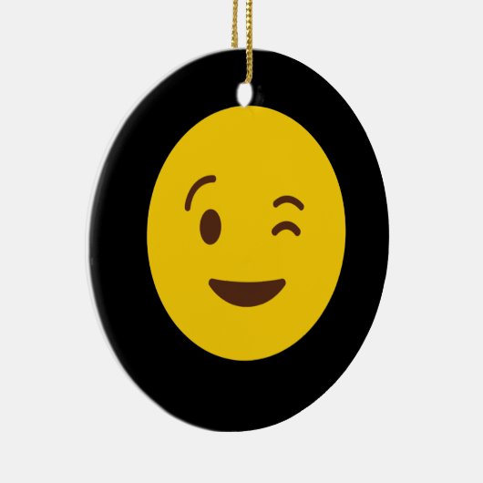 Winking Face Emoji TShirt Keramik Ornament (Rechts)