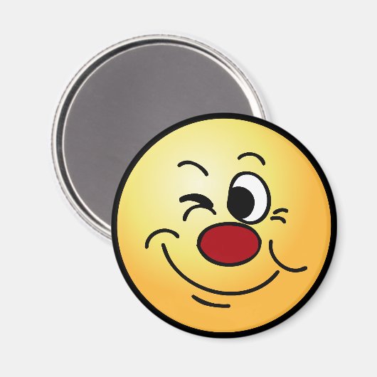 Winking Face Grumpey Magnet (Vorderseite/Rückseite)