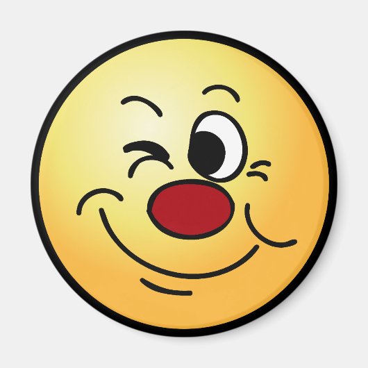 Winking Face Grumpey Magnet (Vorne)