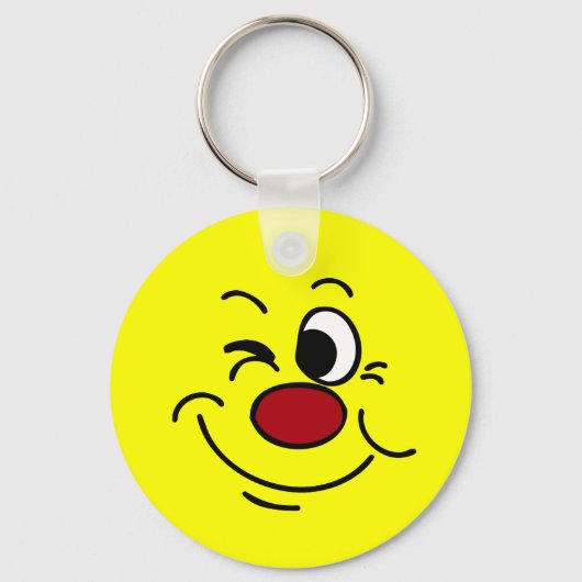 Winking Face Grumpey Schlüsselanhänger (Vorderseite)