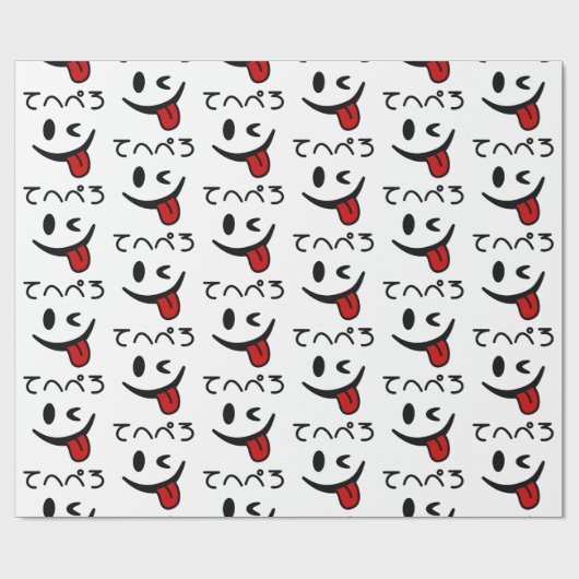 Winking Face Tongue Out て へ ぺ ろ Tehepero | Hopfen Geschenkpapier (Flach)