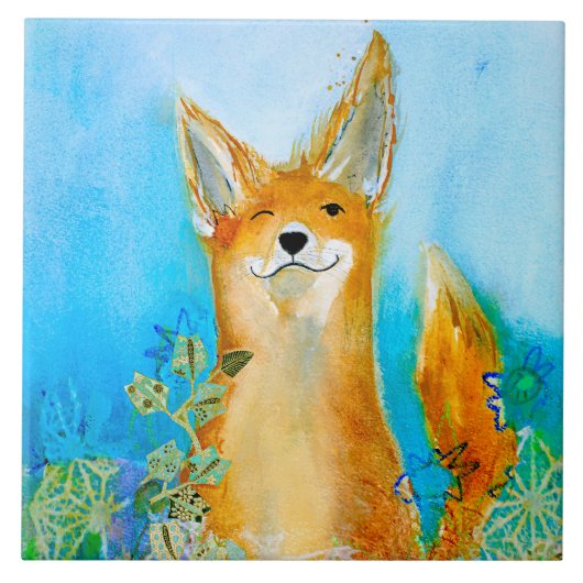 Winking Fox Trivet Fliese (Vorderseite)
