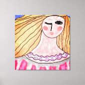 Winking Frau Abstrakte digitale Canvas Print Leinwanddruck (Vorderseite)