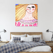 Winking Frau Abstrakte digitale Canvas Print Leinwanddruck (Insitu (Schlafzimmer))