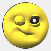 Winking gelb runder aufkleber (Vorderseite)