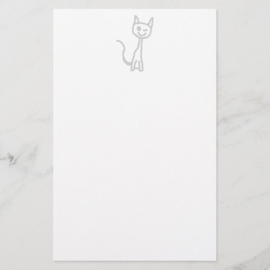 Winking Gray Cat. Briefpapier (Vorderseite)