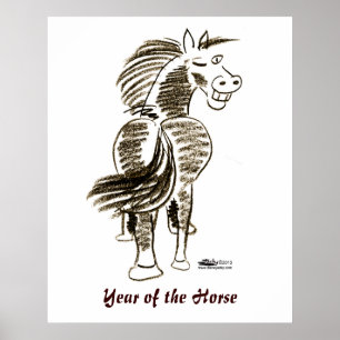 Winking Horse Viel Glück! Poster