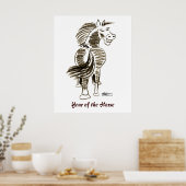 Winking Horse Viel Glück! Poster (Küche)