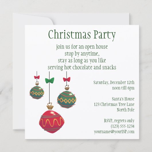 Winking Jolly Santa Claus, Weihnachtsfeiertage Einladung (Rückseite)