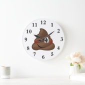 Winking Kack Emoji Große Wanduhr (Zuhause)